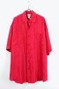yÁzSILK PASSAGE (VN pbZ[W) 90'S S/S SILK SHIRT 90N  VN Vc RED [SIZE: L USED]