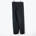 yÁzyz(KA)(T-31) NO BRAND(m[uh) TUCK WIDE SLACKS ^bNChXbNX BLACK [SIZE:30 USED]