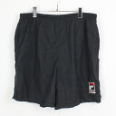 yÁz(KA) FILA (tB) 90'S NYLON SHORTS 90N iC V[c V[gpc BLACK [SIZE: XL USED]