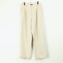 yÁzyz(KA) DOCKERS (hbJ[Y) LINEN TUCK SLACKS PANTS l ^bN XbNX pc BEIGE [SIZE: 32x32 USED]