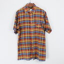 yÁz(KA)BARACUTA (oN[^) 90'S S/S CHECK SHIRT 90N S/S `FbN Vc BROWN/BLUE [SIZEFM USED]