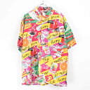 yÁz(KA)BONHOMME({z[) MADE IN USA 90'S S/S PATTERN SHIRT USA 90N S/S Vc MULTI [SIZEFL USED]