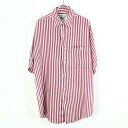 yÁz(KA) GOOUCH (O[) 90'S S/S STRIPE SILK SHIRT 90N  XgCv VN Vc BURGUNDY/WHITE [SIZE: S USED]