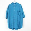 yÁz(KA) STUDIO (X^WI) 90'S S/S SILK SHIRT 90N  VNVc LIGHT BLUE [SIZE: L USED]