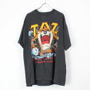 yÁz(KO) CHANGES(`FWY) MADE IN USA 80'S TAZ T -SHIRT 80N ^X}jAfr TVc BLACK[SIZE:XL USED]