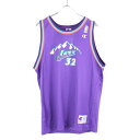 【中古】(KA) CHAMPION(チャンピオン) 90'S JAZZ GAME SHIRT 90年代 ジャズ ゲームシャツ PURPLE/MULTI [SIZ...