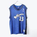 yÁz(KA) CHAMPION(`sI)90'S WIZARDS 23 MICHEAEL JORDAN GAME SHIRT 90N EBU[Y }CP W[_ Q[Vc BLUE/BLACK[SIZE:M USED]