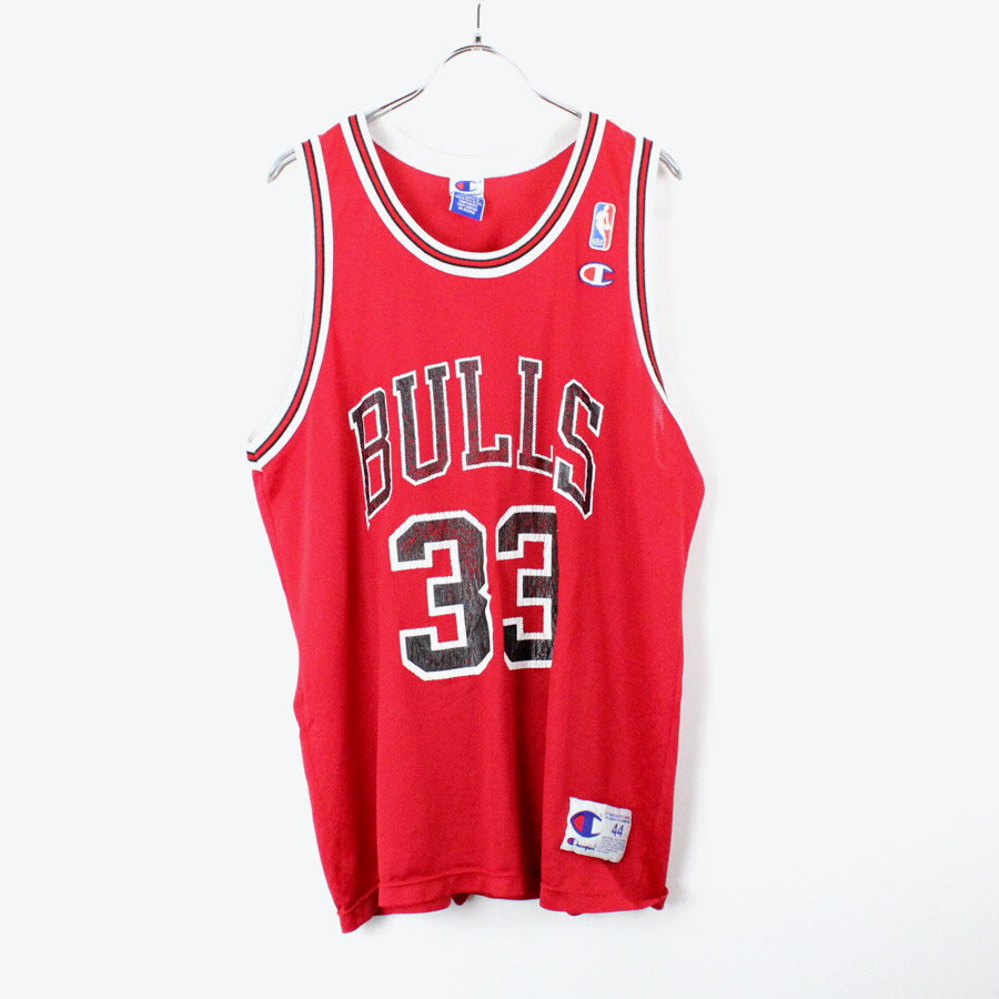 【中古】(KA)CHAMPION (チャンピオン)90'S BULLS 31 SCOTTIE PIPPEN GAME SHIRT 90年代 ブルズ スコッティ・ピッペン ゲームシャツ RED [SIZE:S相当 USED]