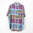 yÁz(KA) BAXTER (oNX^[) S/S PATTERN SHIRT  Vc MULTI [SIZE: M USED]