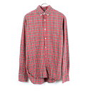 yÁz(KA) MAISON KITSUNE (]Lcl) L/S CHECK SHIRT  `FbNVc RED/MULTI [SIZE: 38 USED]