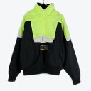 yÁz(KA) ALPINE SKI(AyXL[) 90'S L/S NYLON ZIP UP JACKET 90N  iC Wbv Abv WPbg BLACK/YELLOW [SIZE: L USED]