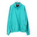 yÁz(KA) NO BRAND (m[uh) ZIP UP BLOUSON WbvAbv u] EMERALD [SIZE: L USED]