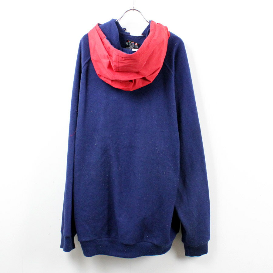 【中古】(KA) ADIDAS (アディダス) 90'S PULL OVER FLEECE PARKE 90年代 プルオーバー フリース パーカー RED/NAVY [SIZE: XXL USED]