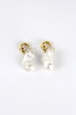 パールピアス 【レディース新品】WOLF CIRCUS (ウルフサーカス) SUKI WHITE PEARL EARRINGS 大振りパールピアス 14K GOLD PLATED BRONZE［NEW]