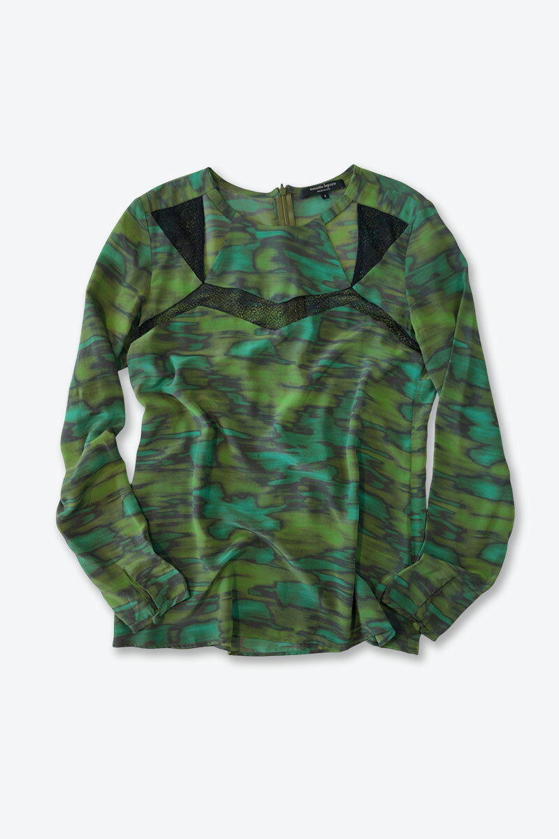 【中古】【WOMENS】NANETTE LEPORE (ナネットレポー) MADE IN USA SILK DESIGN TOPS USA製シルクトップ..