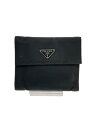 【中古】PRADA◆3つ折り財布/ナイロン/ブラック/レディース【服飾雑貨他】