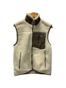 【中古】patagonia◆フリースベスト/S/ポリエステル/CRM/無地/23046F0//【メンズウェア】