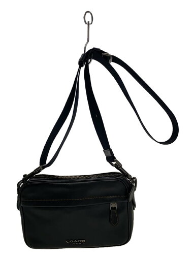 【中古】COACH◆ロゴ金具剥がれ有/ショルダーバッグ/レザー/BLK/無地/F39946【バッグ】 【中古】COACH◆ロゴ金具剥がれ有/ショルダーバッグ/レザー/BLK/無地/F39946【バッグ】