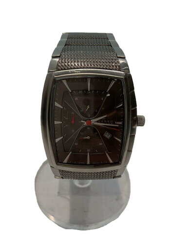 【中古】SKAGEN◆クォーツ腕時計/アナログ/ステンレス/BRW/SLV/747lstxm【服飾雑貨他】 【中古】SKAGEN◆クォーツ腕時計/アナログ/ステンレス/BRW/SLV/747lstxm【服飾雑貨他】
