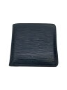 【中古】LOUIS VUITTON◆エピ ポルトフォイユ マルコ/PVC/BLK/メンズ/M63652/角擦れ・割れ有【服飾雑貨他】