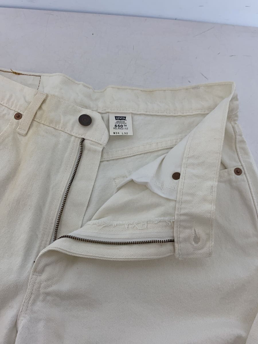 【中古】Levi’s◆デニムパンツ/550/リラックスフィット/ホワイト/34【メンズウェア】