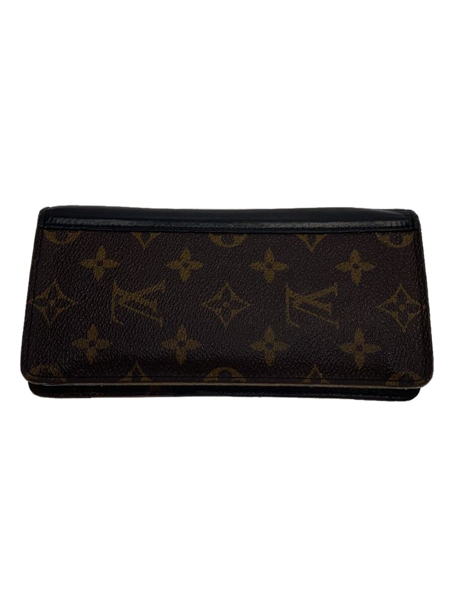 【中古】LOUIS VUITTON◆ポルト・フォイユ・タノン_モノグラム・マカサー_BRW/PVC/BRW/メンズ【服飾雑貨他】