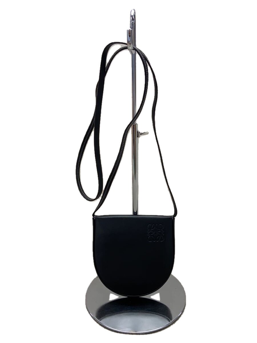 【中古】LOEWE◆BOLSO HEEL/ショルダーバッグ/BLK/擦れ有【バッグ】