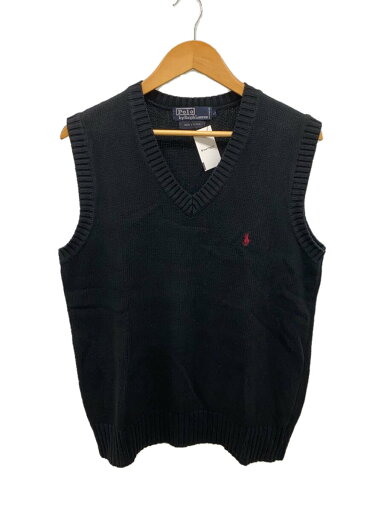 【中古】POLO RALPH LAUREN◆ニットベスト(薄手)/L/コットン/BLK/ブラック【レディースウェア】 【中古】POLO RALPH LAUREN◆ニットベスト(薄手)/L/コットン/BLK/ブラック【レディースウェア】