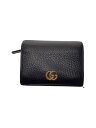 【中古】GUCCI◆カードケース_GGマーモント/レザー/BLK/メンズ【服飾雑貨他】