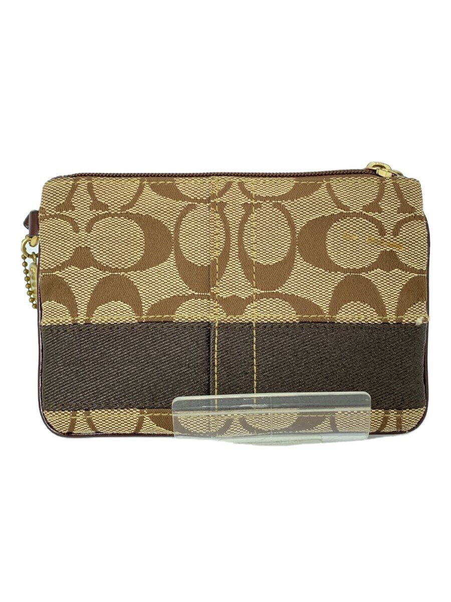 COACH - 【中古】COACH◆ポーチ/キャンバス/BEG/総柄/M0649-40028【バッグ】