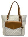 【中古】MICHAEL KORS◆トートバッグ/レザー/WHT/総柄/30S0GTTT7B【バッグ】