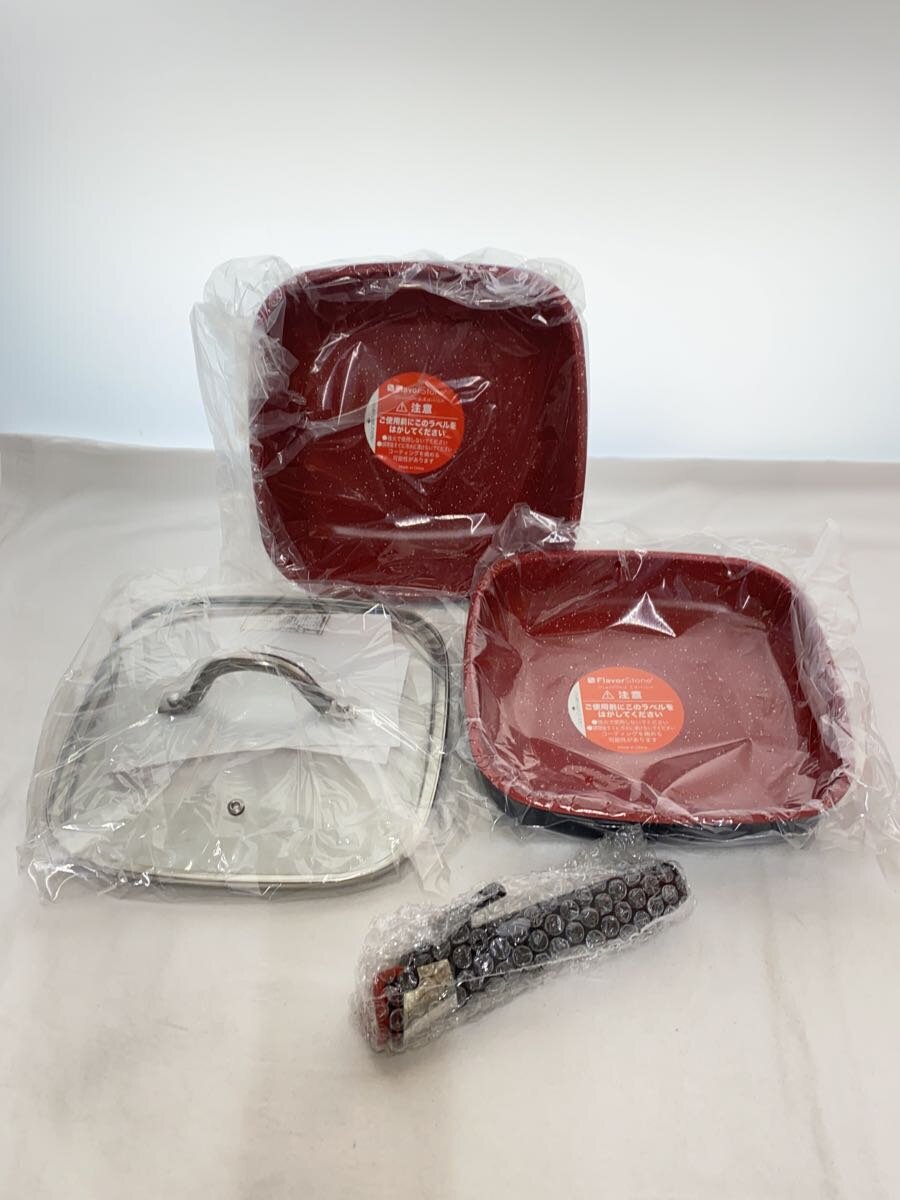 【中古】FLAVOR STONE◆ダイヤモンドエデイションセット/ディープパン/ソテーパン/クレバーカッター/RED/【キッチン用品】