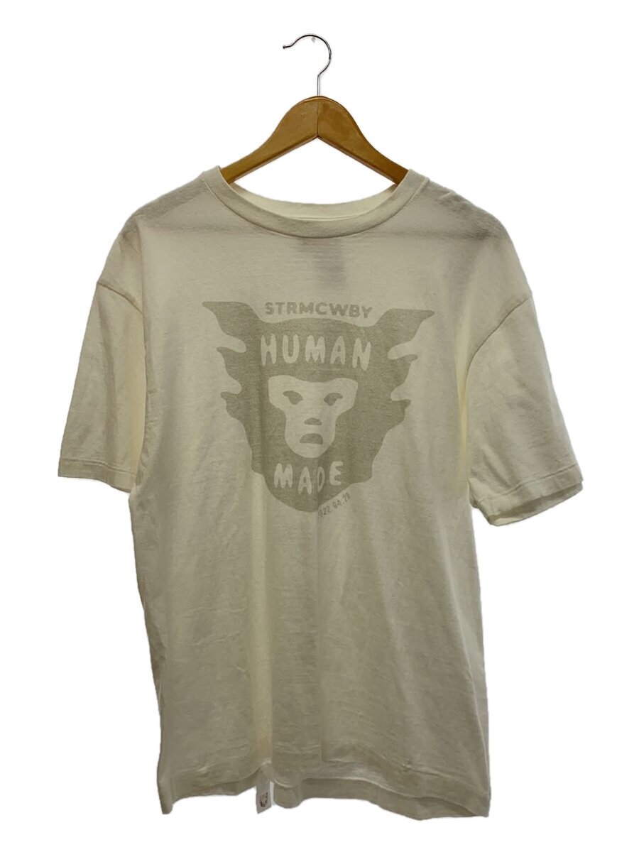 HUMAN MADE◆Face Logo Tee/Silver Face/STRMCWBY/Tシャツ/L/コットン/WHT//
