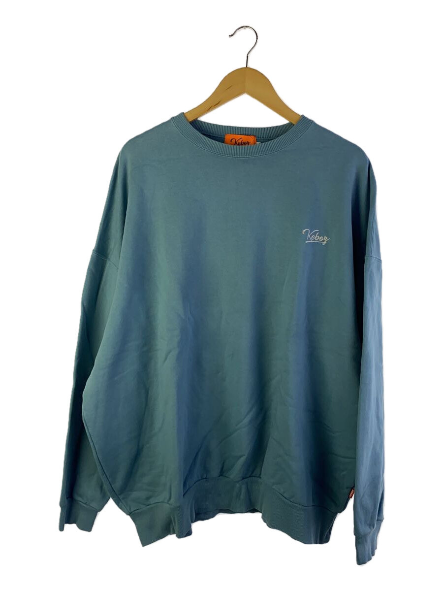 【中古】Keboz◆BB LOGO SWEAT CREWNECK/スウェット/XL/コットン/BLU【メンズウェア】