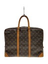 【中古】LOUIS VUITTON◆1)ポルト・ドキュマン・ヴォワヤージュ_モノグラム・キャンバス_ブラウン/PVC/ブラウン【バッグ】