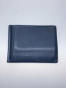 【中古】HERMES◆ポーカーGM/マネークリップ/カードケース/レザー/ダークネイビー/メンズ/D刻印【服飾雑貨他】