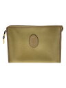 【中古】YVES SAINT LAURENT◆クラッチバッグ/レザー/KHK/無地【バッグ】(4)