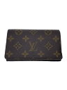 【中古】LOUIS VUITTON◆2)ポルト・フォイユ・トレゾール_モノグラム・キャンバス_BRW/PVC/BRW/総柄/レディース【服飾雑貨他】