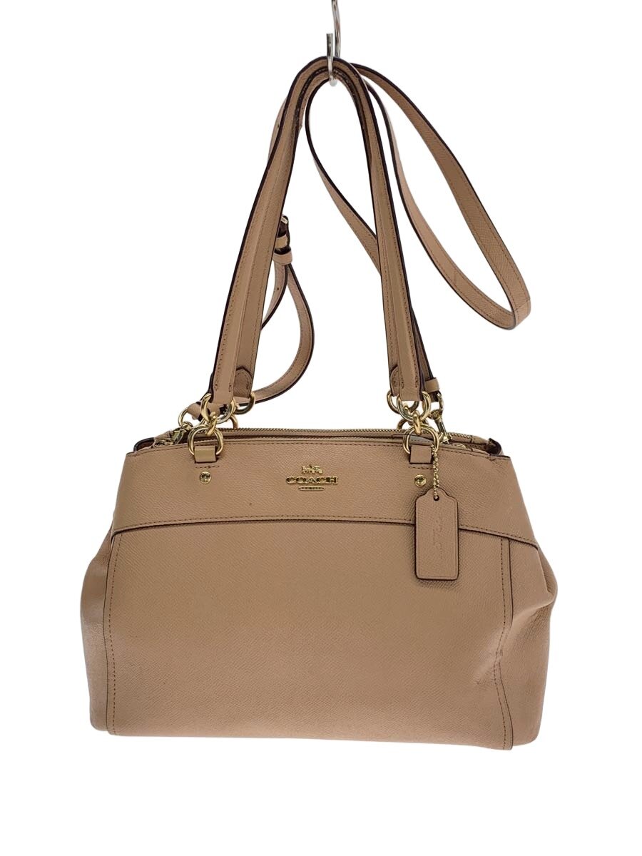 COACH - 【中古】COACH◆ブルックキャリオール/レザー/PNK/無地【バッグ】