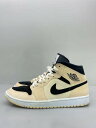 【中古】NIKE◆AIR JORDAN 1 MID_エアジョーダン 1 ミッド/28.5cm/BEG【シューズ】