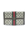 【中古】GUCCI◆オールド/シェリーライン/クラッチバッグ/内側劣化/PVC/BEG/総柄/67・014・3087【バッグ】