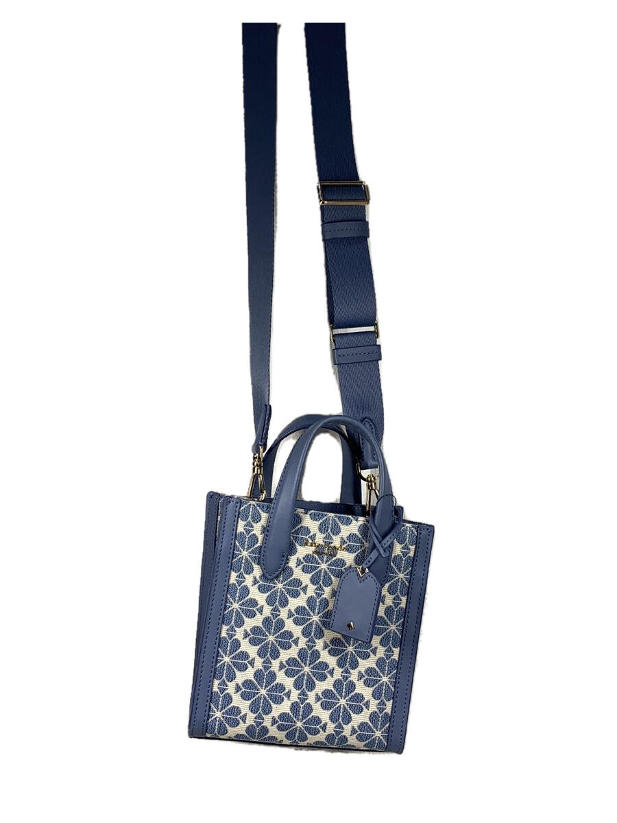 【中古】kate spade new york◆ショルダーバッグ/--/BLU/花柄【バッグ】