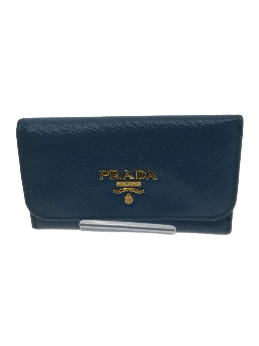 【中古】PRADA◆キーケース/PVC/BLU/レディース/角スレあり【服飾雑貨他】