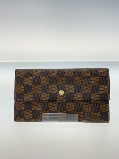 【中古】LOUIS VUITTON◆ポルト・トレゾール・インターナショナル_ダミエ・エベヌ_BRW/PVC/BRW/総柄/レディース【服飾雑貨他】 【中古】LOUIS VUITTON◆ポルト・トレゾール・インターナショナル_ダミエ・エベヌ_BRW/PVC/BRW/総柄/レディース【服飾雑貨他】