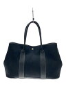 【中古】HERMES◆トートバッグ/ガーデンパーティPM/G刻印/キャンバス/BLK【バッグ】(4)
