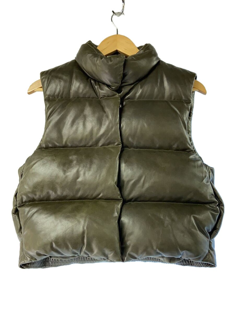 【中古】POLO RALPH LAUREN◆パデッドベスト/ダウンベスト/XXS/羊革/グリーン/211910450001【レディースウェア】
