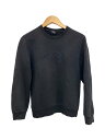【中古】STUSSY◆刺繍ロゴ/スウェット/S/コットン/BLK【メンズウェア】