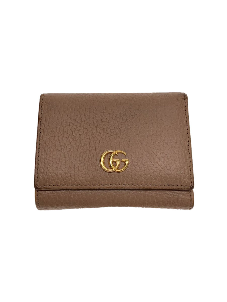 【中古】GUCCI◆3つ折り財布/レザー/BEG/レディース/474746//【服飾雑貨他】