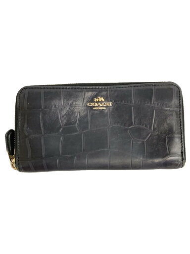 【中古】COACH◆長財布/レザー/BLK/無地/レディース【服飾雑貨他】 【中古】COACH◆長財布/レザー/BLK/無地/レディース【服飾雑貨他】