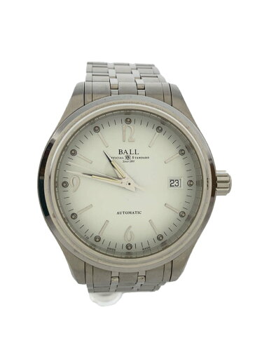 【中古】BALL◆トレインマスター・ストリームライナー/自動巻腕時計/アナログ/ステンレス/WHT/SLV/NM1060D【服飾雑貨他】 【中古】BALL◆トレインマスター・ストリームライナー/自動巻腕時計/アナログ/ステンレス/WHT/SLV/NM1060D【服飾雑貨他】
